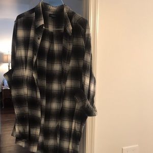 Black and white long sleeve button down shirt